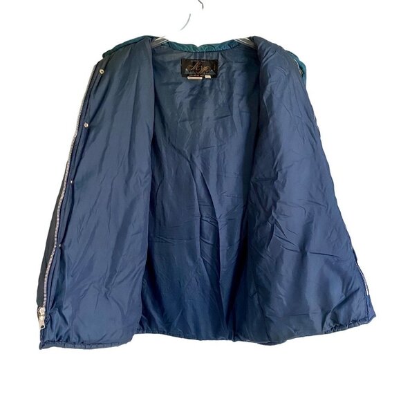 Montgomery Ward Blue Parka Jacket with Removable Hood Vintage Large - Picture 11 of 16